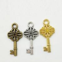 Tibetan Style Key Pendants, plated, more colors for choice, nickel, lead & cadmium free, 29x13x2.50mm, Hole:Approx 2mm, 100PCs/Bag, Sold By Bag