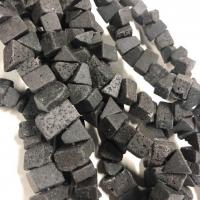 Natürliche Lava Perlen, DIY, schwarz, 9-15mm, Bohrung:ca. 0.8mm, verkauft von kg