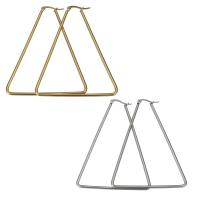 Stainless Steel Lever Back Earring, Triangle, for woman, more colors for choice, 54x66mm, Approx 5Pairs/Lot, Sold By Lot