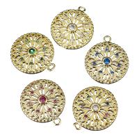 Brass Pendant, micro pave cubic zirconia & hollow, more colors for choice, nickel, lead & cadmium free, 15x17x2mm, Hole:Approx 1.5mm, Approx 50PCs/Lot, Sold By Lot