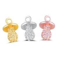 Cubic Zirconia Micro Pave Brass Pendant nipple of a feeding bottle shape plated micro pave cubic zirconia nickel lead & cadmium free 12.5*8mm Approx 2mm Sold By Lot