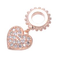 Brass Heart Pendants, plated, micro pave cubic zirconia, more colors for choice, nickel, lead & cadmium free, 17*8mm, Hole:Approx 3.8mm, 5PCs/Lot, Sold By Lot