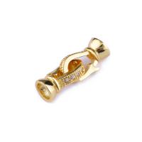 Brass Jewelry Clasps, plated, with rhinestone, more colors for choice, nickel, lead & cadmium free, 20*11mm, 5/Lot, Sold By Lot