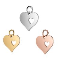 Acier inoxydable Coeur Pendentifs, bijoux de mode & pour femme, plus de couleurs à choisir, 13x16mm, 10PC/sac, Vendu par sac