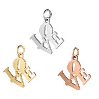 Stainless Steel Pendants, Alphabet Letter, fashion jewelry & for woman, more colors for choice, 16x19mm, 10PCs/Bag, Sold By Bag