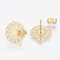 Stainless Steel Earring Stud Component polished other effects metallic color plated Approx 1mm Sold By Bag