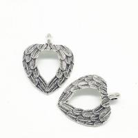 Zinc Alloy Heart Pendants antique silver color plated hollow nickel lead & cadmium free Approx 2mm Sold By Bag