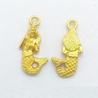 Tibetan Style Pendants, Mermaid, gold color plated, nickel, lead & cadmium free, 22x10x3mm, Hole:Approx 2mm, 100PCs/Bag, Sold By Bag