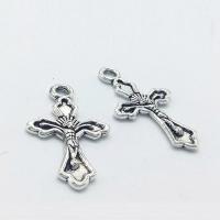 Tibetan Style Cross Pendants, Crucifix Cross, antique silver color plated, nickel, lead & cadmium free, 31x18x3mm, Hole:Approx 2mm, 100PCs/Bag, Sold By Bag