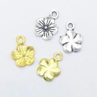 Tibetan Style Flower Pendants, plated, more colors for choice, nickel, lead & cadmium free, 15x11x1.80mm, Hole:Approx 2mm, 100PCs/Bag, Sold By Bag