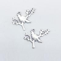 Tibetan Style Pendants, Branch, antique silver color plated, nickel, lead & cadmium free, 25x18x2mm, Hole:Approx 2mm, 100PCs/Bag, Sold By Bag
