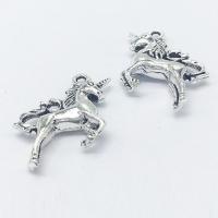 Tibetan Style Animal Pendants, Unicorn, antique silver color plated, nickel, lead & cadmium free, 23x20x5mm, Hole:Approx 2mm, 100PCs/Bag, Sold By Bag