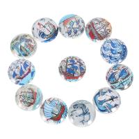 Cabochão de vidro, with papel, tempo gem jóias & tamanho diferente para a escolha & traseira plana, cores misturadas, 20PCs/Bag, vendido por Bag