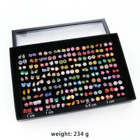 Resin Stud Earring Set, different styles for choice & for woman, multi-colored, 10mm,11mm, 100/Set, Sold By Set