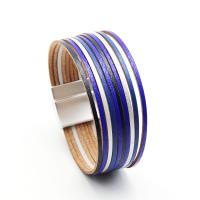 PU Leather Cord Bracelets, with Tibetan Style, Tibetan Style magnetic clasp, fashion jewelry & for woman, more colors for choice, 20x1900mm, Sold By Strand