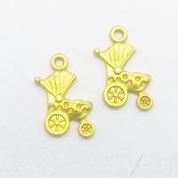 Tibetan Style Pendants, Baby Pram, gold color plated, nickel, lead & cadmium free, 19x11x1.50mm, Hole:Approx 1mm, 100PCs/Bag, Sold By Bag