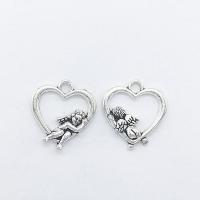 Zinc Alloy Heart Pendants antique silver color plated nickel lead & cadmium free Approx 1mm Sold By Bag