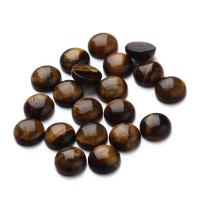 Tiger Eye Cabochon, time gem jewelry & different size for choice & flat back, 20PCs/Bag, Sold By Bag