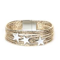 PU Leather Cord Bracelets with Zinc Alloy fashion jewelry & for woman Sold By Strand