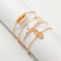Zinc Alloy Bracelet with Trumpet Shell with 7cm extender chain Pineapple gold color plated 4 pieces & oval chain & for woman nickel lead & cadmium free Length Approx 7.8 Inch Approx 7.3 Inch Approx 7.1 Inch Sold By Set