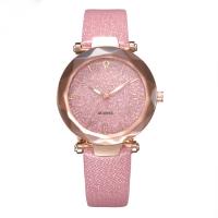 cuir PU bracelet de montre, avec cadran en alliage de zinc & verre, Plaqué de couleur d'or rose, pour femme, plus de couleurs à choisir, 235x34x16mm, Longueur:Environ 9 pouce, Vendu par PC