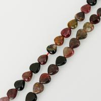 Tourmaline Beads, Heart, different size for choice, mixed colors, nickel, lead & cadmium free, Hole:Approx 1.5mm, Approx 45PCs/Strand, Sold Per Approx 16 Inch Strand