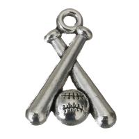 Tibetan Style Pendants, Baseball, silver color, nickel, lead & cadmium free, 14x19x5mm, Hole:Approx 2mm, Approx 100PCs/Lot, Sold By Lot