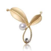 Zinc Alloy Brooches with Plastic Pearl plated for woman & with rhinestone nickel lead & cadmium free 44*49mm Sold By PC