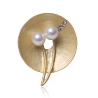 Tibetan Style Brooches, with Plastic Pearl, plated, for woman & with rhinestone, more colors for choice, nickel, lead & cadmium free, 31*38mm, Sold By PC