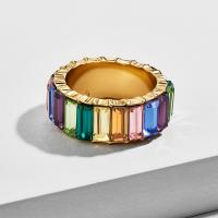 Zink Alloy Finger Ring, plated, mode smycken & olika storlek för val & för kvinna & med strass, fler färger för val, Säljs av PC