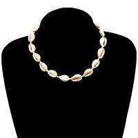 Shell Necklaces with Cotton Cord & Zinc Alloy plated fashion jewelry & for woman white Sold Per Approx 15.3 Inch Strand