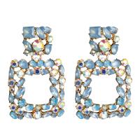 Zinc Alloy Drop Earrings Square plated vintage & Bohemian style & for woman nickel lead & cadmium free Sold By Pair