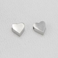 Stainless Steel Beads, 304 Stainless Steel, Heart, more colors for choice, 3x8mm, Hole:Approx 1.8mm, 10PCs/Bag, Sold By Bag