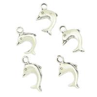Zinc Alloy Animal Pendants Dolphin antique silver color plated nickel lead & cadmium free Approx 3mm Approx Sold By Bag