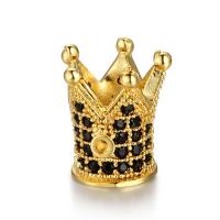 Cubic Zirconia Micro Pave Brass Beads with Cubic Zirconia Crown plated DIY & micro pave cubic zirconia Sold By Lot