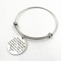 Stainless Steel Bangle plated fashion jewelry & Unisex & with letter pattern Length 7.5 Inch Sold By Lot