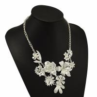 Zinc Alloy Jewelry Necklace plated for woman & with rhinestone nickel lead & cadmium free Sold Per 18.8 Inch Strand