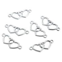 Zinc Alloy Connector Heart plated 1/1 loop nickel lead & cadmium free 24*10mm 10/Bag Sold By Bag