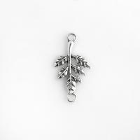 Tibetan Style Leaf Pendants, plated, 1/1 loop & double-hole, nickel, lead & cadmium free, 32*17mm, 3Bags/Lot, Sold By Lot