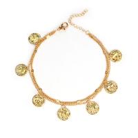 Tibetan Style Anklet, with 5cm extender chain, gold color plated, Double Layer & twist oval chain & for woman, nickel, lead & cadmium free, Sold Per Approx 8.08 Inch, Approx 7.68 Inch Strand