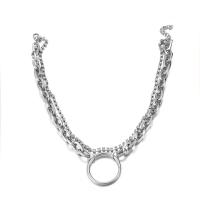 Zinc Alloy Choker Necklace with 5cm extender chain platinum color plated Double Layer & oval chain & for woman & with rhinestone nickel lead & cadmium free Sold Per Approx 12.59 Inch Strand