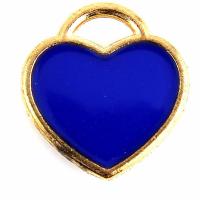 Tibetan Style Heart Pendants, gold color plated, enamel, more colors for choice, nickel, lead & cadmium free, 11*12mm, 10/Bag, Sold By Bag