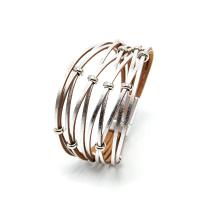 Bracelets cordon PU, cuir PU, avec alliage de zinc, bijoux de mode & pour femme, plus de couleurs à choisir, Vendu par Environ 7.4 pouce brin