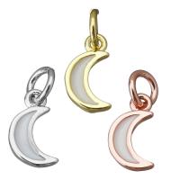 Brass Jewelry Pendants, Moon, plated, more colors for choice, nickel, lead & cadmium free, 6x10.50x2.50mm, Hole:Approx 3mm, 10PCs/Lot, Sold By Lot
