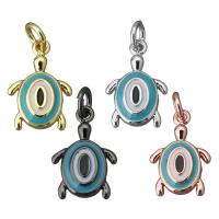 Brass Jewelry Pendants, Turtle, plated, enamel, more colors for choice, nickel, lead & cadmium free, 10x15x3mm, Hole:Approx 3mm, 10PCs/Lot, Sold By Lot