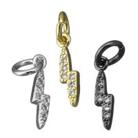 Cubic Zirconia Micro Pave Brass Pendant Lightning Symbol plated micro pave cubic zirconia nickel lead & cadmium free Approx 3mm Sold By Lot