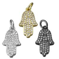 Cubic Zirconia Micro Pave Brass Pendant Hamsa plated micro pave cubic zirconia nickel lead & cadmium free Approx 3mm Sold By Lot