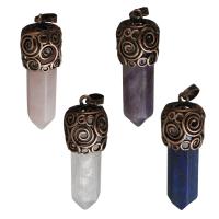 Gemstone Pendants Jewelry Brass with Gemstone rose gold color plated nickel lead & cadmium free Approx Sold By PC