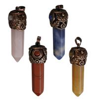 Gemstone Pendants Jewelry Brass with Gemstone rose gold color plated nickel lead & cadmium free Approx Sold By PC