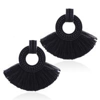 Tibetan Style Tassel Earring, with Caddice, for woman, more colors for choice, nickel, lead & cadmium free, 60*80mm, Sold By Pair